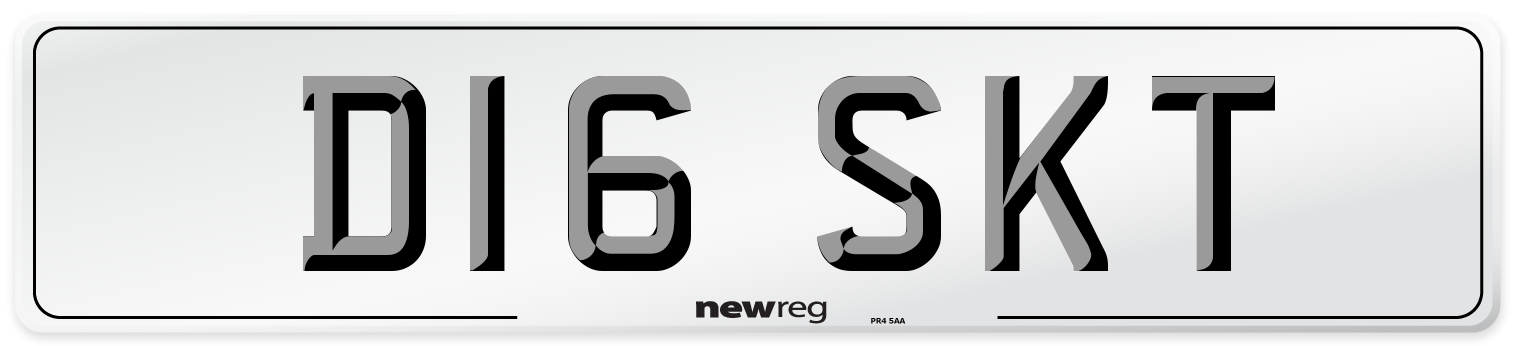 D16 SKT Number Plate from New Reg
